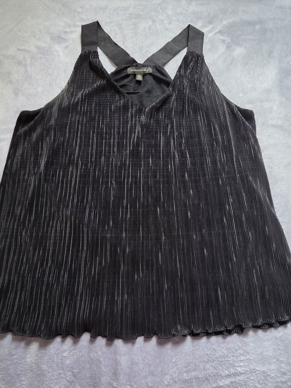 Banana Republic Black Pleated Crisscross Strap Camisole